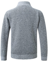 Veste Bromley en tissu gris avec col en laine, boutonnière et poches latérales, par Olyndra London.