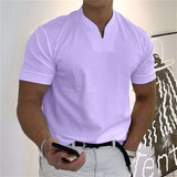 T-shirt homme ETHAN Olyndra London pour affaires et fitness, coton bleu avec logo imprimé, style décontracté et élégant