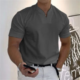 T-shirt ETHAN Olyndra London pour business et fitness, en coton noir avec logo discret, porté sur mannequin.