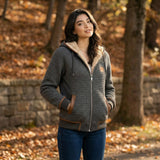 Vêtement extérieur polaire thermique Olyndra London AURELIA, veste chaude pour femmes, tissu polaire doux et isolant.