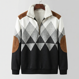 Sweat zippé pour homme Olyndra London, en tissu doux, avec fermeture éclair et col montant, couleur gris foncé.